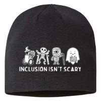 Inclusion IsnT Scary Teacher Skeleton Ghost Cute Halloween Sustainable Beanie