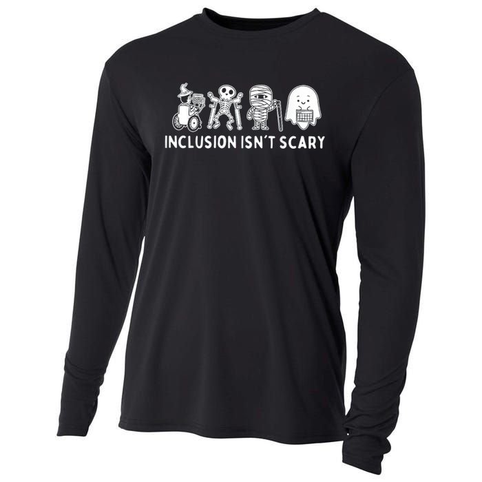 Inclusion IsnT Scary Teacher Skeleton Ghost Cute Halloween Cooling Performance Long Sleeve Crew