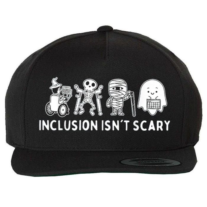 Inclusion IsnT Scary Teacher Skeleton Ghost Cute Halloween Wool Snapback Cap