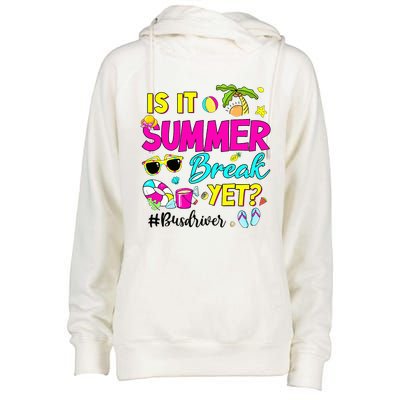 Is It Summer Break Yet Bus Driver Last Day Of School Womens Funnel Neck Pullover Hood