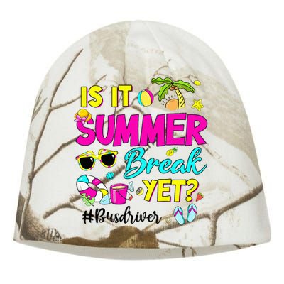 Is It Summer Break Yet Bus Driver Last Day Of School Kati - Camo Knit Beanie