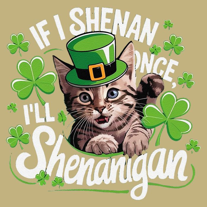 If I Shenan Once Ill Shenanigan Cat St Patricks Day Mousepad