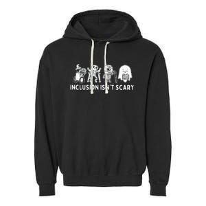 Inclusion IsnT Scary Teacher Skeleton Ghost Garment-Dyed Fleece Hoodie