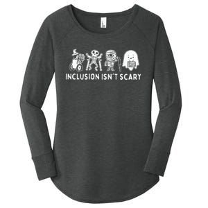 Inclusion IsnT Scary Teacher Skeleton Ghost Women's Perfect Tri Tunic Long Sleeve Shirt