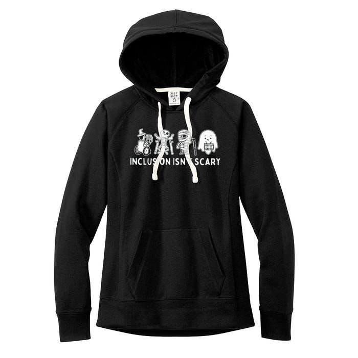 Inclusion IsnT Scary Teacher Skeleton Ghost Women's Fleece Hoodie