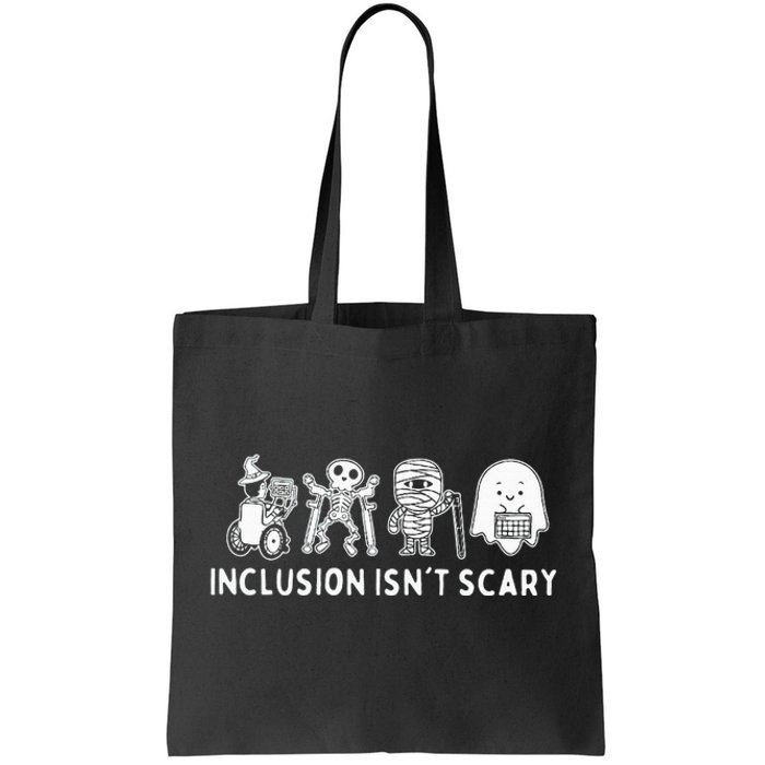 Inclusion IsnT Scary Teacher Skeleton Ghost Tote Bag