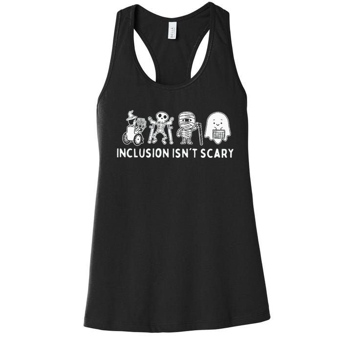 Inclusion IsnT Scary Teacher Skeleton Ghost Women's Racerback Tank