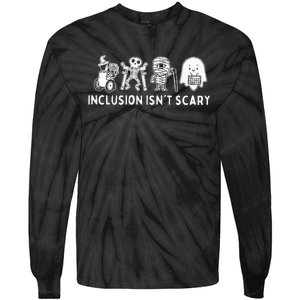 Inclusion IsnT Scary Teacher Skeleton Ghost Tie-Dye Long Sleeve Shirt