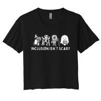 Inclusion IsnT Scary Teacher Skeleton Ghost Women's Crop Top Tee