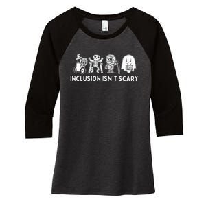 Inclusion IsnT Scary Teacher Skeleton Ghost Women's Tri-Blend 3/4-Sleeve Raglan Shirt