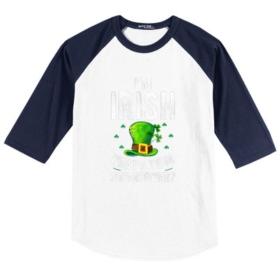 I'm Irish Superpower Ireland Irish Proud St Patrick Day Baseball Sleeve Shirt