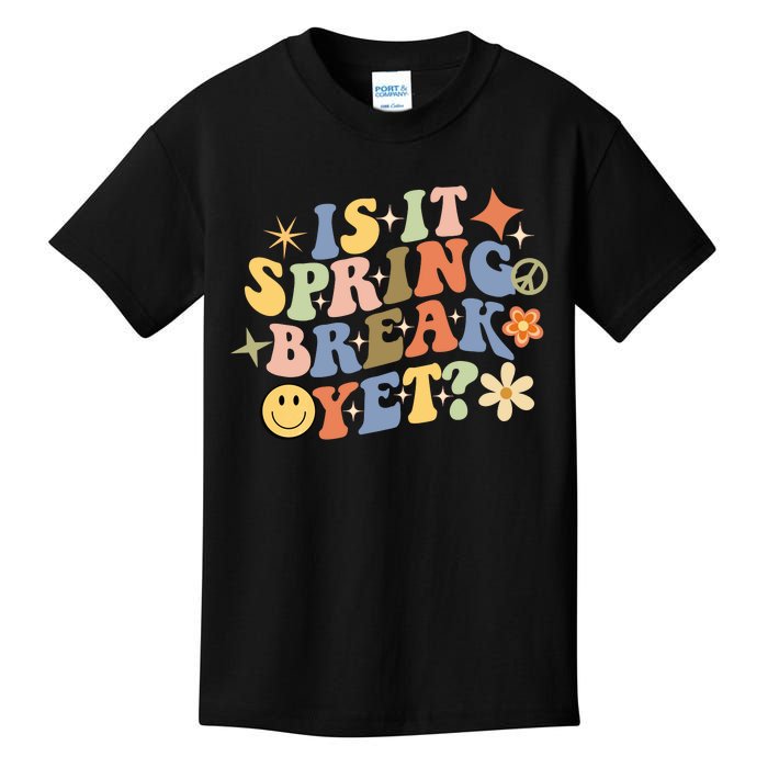 Is It Spring Break Yet? Groovy Retro Vacation Teacher Flower Kids T-Shirt