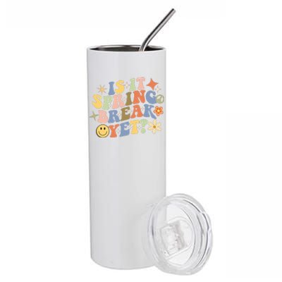 Is It Spring Break Yet? Groovy Retro Vacation Teacher Flower Stainless Steel Tumbler