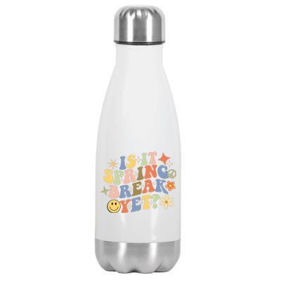 Is It Spring Break Yet? Groovy Retro Vacation Teacher Flower Stainless Steel Insulated Water Bottle