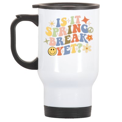 Is It Spring Break Yet? Groovy Retro Vacation Teacher Flower Stainless Steel Travel Mug