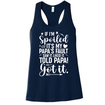 If IM Spoiled ItS My PapaS Fault Saw It Liked It Women's Racerback Tank