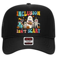 Inclusion IsnT Scary Teacher Skeleton Ghost Cute Halloween High Crown Mesh Back Trucker Hat