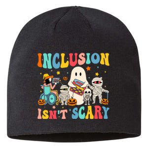 Inclusion IsnT Scary Teacher Skeleton Ghost Cute Halloween Sustainable Beanie