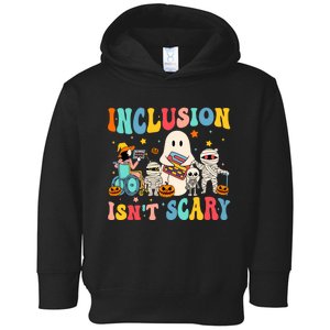 Inclusion IsnT Scary Teacher Skeleton Ghost Cute Halloween Toddler Hoodie