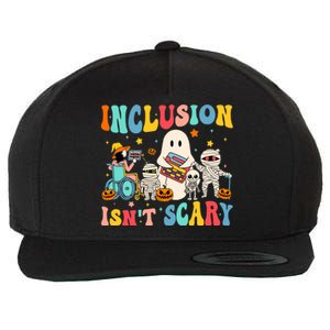 Inclusion IsnT Scary Teacher Skeleton Ghost Cute Halloween Wool Snapback Cap