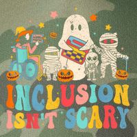 Inclusion IsnT Scary Ghost Mummy Halloween Slp Sped Teacher Legacy Tie Dye Trucker Hat