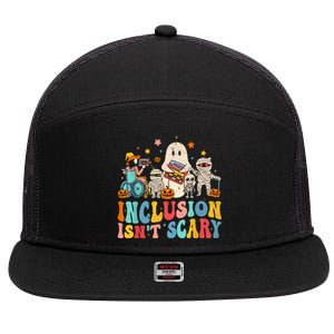 Inclusion IsnT Scary Ghost Mummy Halloween Slp Sped Teacher 7 Panel Mesh Trucker Snapback Hat