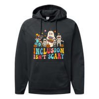 Inclusion IsnT Scary Ghost Mummy Halloween Slp Sped Teacher Performance Fleece Hoodie