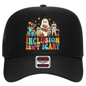 Inclusion IsnT Scary Ghost Mummy Halloween Slp Sped Teacher High Crown Mesh Back Trucker Hat