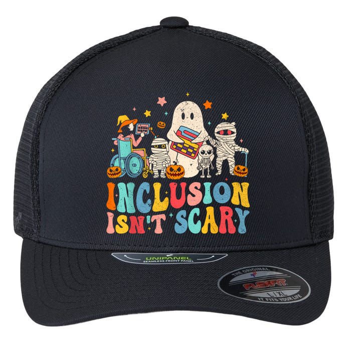 Inclusion IsnT Scary Ghost Mummy Halloween Slp Sped Teacher Flexfit Unipanel Trucker Cap