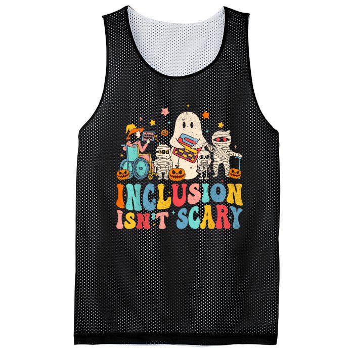 Inclusion IsnT Scary Ghost Mummy Halloween Slp Sped Teacher Mesh Reversible Basketball Jersey Tank