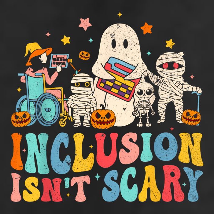 Inclusion IsnT Scary Ghost Mummy Halloween Slp Sped Teacher Large Microfiber Waffle Golf Towel