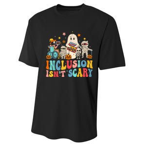 Inclusion IsnT Scary Ghost Mummy Halloween Slp Sped Teacher Performance Sprint T-Shirt