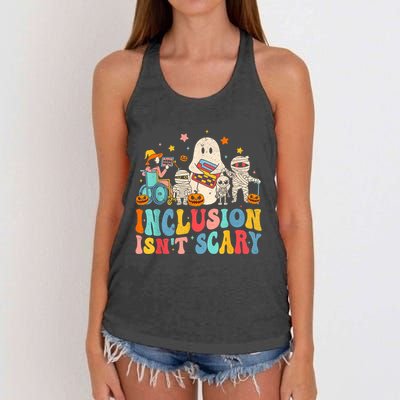 Inclusion IsnT Scary Ghost Mummy Halloween Slp Sped Teacher Women's Knotted Racerback Tank