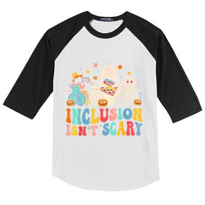 Inclusion IsnT Scary Ghost Mummy Halloween Slp Sped Teacher Kids Colorblock Raglan Jersey