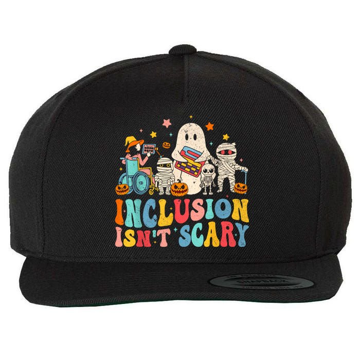 Inclusion IsnT Scary Ghost Mummy Halloween Slp Sped Teacher Wool Snapback Cap