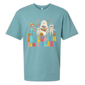 Inclusion IsnT Scary Ghost Mummy Halloween Slp Sped Teacher Sueded Cloud Jersey T-Shirt