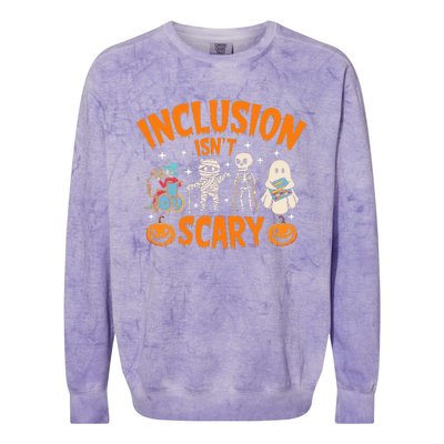 Inclusion IsnT Scary Halloween Awareness Colorblast Crewneck Sweatshirt