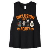 Inclusion IsnT Scary Halloween Awareness Women's Racerback Cropped Tank