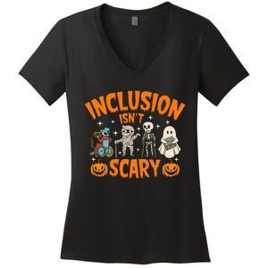 Inclusion IsnT Scary Halloween Awareness Women's V-Neck T-Shirt