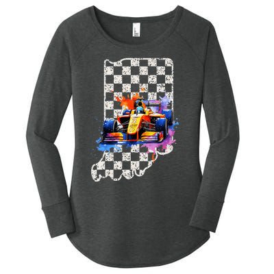 Indianapolis Indiana State 500 Race Car Formula Racing Car Women's Perfect Tri Tunic Long Sleeve Shirt