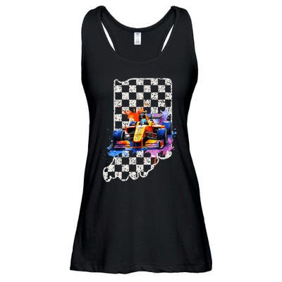 Indianapolis Indiana State 500 Race Car Formula Racing Car Ladies Essential Flowy Tank