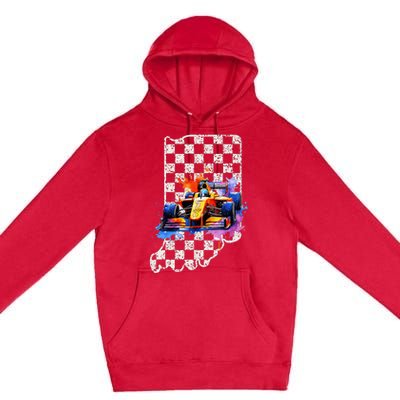 Indianapolis Indiana State 500 Race Car Formula Racing Car Premium Pullover Hoodie