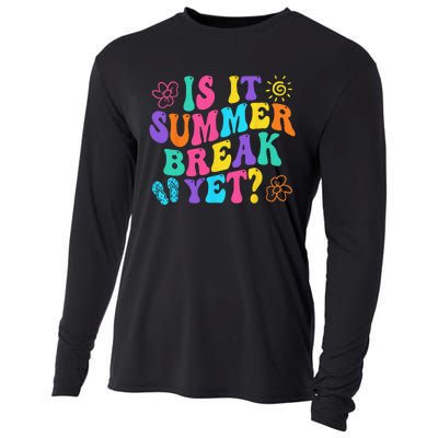 Is It Summer Break Yet Last Day Of School Teacher Vacation Cooling Performance Long Sleeve Crew