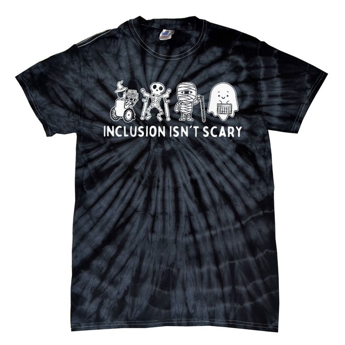 Inclusion IsnT Scary Teacher Skeleton Ghost Cute Tie-Dye T-Shirt