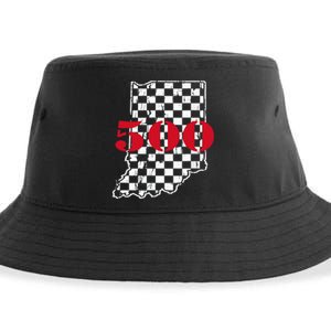 Indianapolis Indiana State 500 Race Car Distressed flag Sustainable Bucket Hat