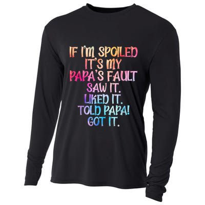 If Im Spoiled Its My Papas Fault Funny Spoiling Cooling Performance Long Sleeve Crew