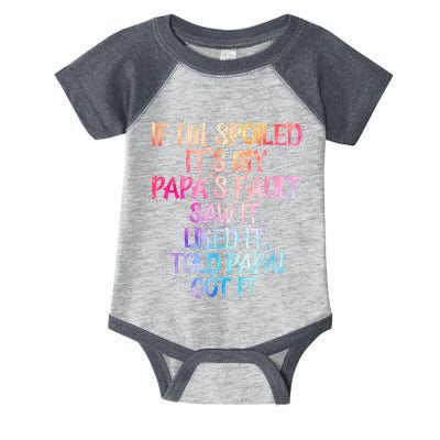 If Im Spoiled Its My Papas Fault Funny Spoiling Infant Baby Jersey Bodysuit