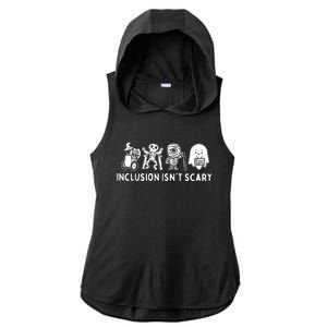 Inclusion Isnt Scary Teacher Skeleton Ghost Cute Halloween Ladies PosiCharge Tri-Blend Wicking Draft Hoodie Tank