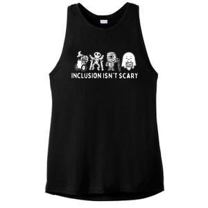 Inclusion Isnt Scary Teacher Skeleton Ghost Cute Halloween Ladies PosiCharge Tri-Blend Wicking Tank