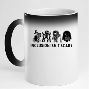 Inclusion Isnt Scary Teacher Skeleton Ghost Cute Halloween 11oz Black Color Changing Mug